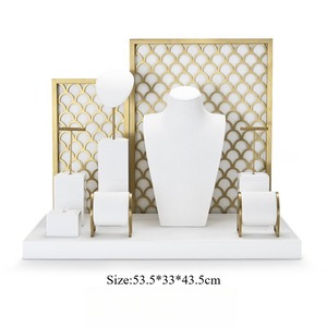 Custom High end jewelry display prop set metal jewelry stand <b>earring</b> bracelet necklace display stand - Product Image 5