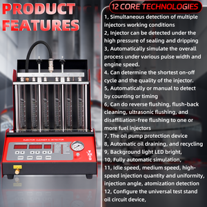 Machine de nettoyage et de test d'injecteurs d'essence KARJOYS KJ-6H 220V 100W <span class=keywords><strong>Rouge</strong></span> Nettoyeur à ultrasons 6 cylindres avec fonction de chauffage - Product Image 3