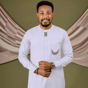 2025 nuevo AliExpress bordado de alta calidad para Amazon modelo transfronterizo superventas traje Dashiki étnico africano para <span class=keywords><strong>hombres</strong></span> - Product Image 2