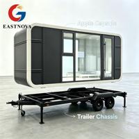 Meilleure vente remorque de bureau cabine Apple petite maison préfabriquée maison conteneur sur roues roulotte de bureau mobile