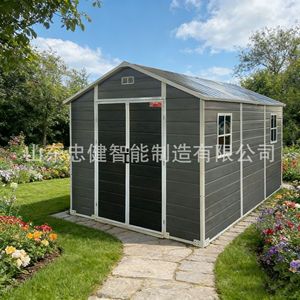 โรงเก็บของในสวน ZJIM ขนาด 8x10 ฟุต ทำจากพลาสติกโพลีโพรพิลีน - Product Image 1