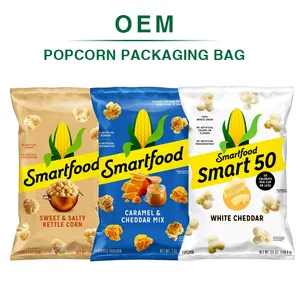 Custom Printing Laminated Plastic Foil 150G 8oz Seal Side Gusset Packing Pouch Food Snack Cookie Chips Popcorn Packaging Bag