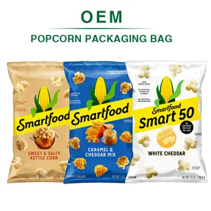 Sacchetto d'imballaggio del Popcorn dei chip del biscotto dello spuntino dell'alimento del sacchetto dell'imballaggio del rinforzo laterale della guarnizione 150G 8oz del foglio di plastica laminato stampa su ordinazione