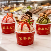 Gobelets à glace et yaourt glacé personnalisés, imprimés, jetables, compostables, anti-fuite, recyclables, à paroi simple, épaissis, 4 oz
