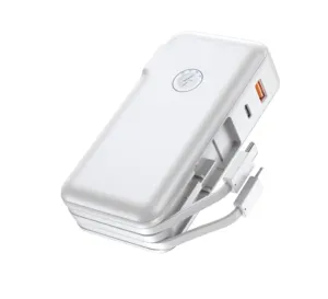 Nuovo arrivo 2024 prodotti OEM logo PD30W ricarica rapida 16000mah grande capacità cavo integrato AC portatile per iPhone power bank