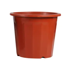 Macetas de plástico PP para exteriores Rojas redondas de estilo lujoso moderno, macetas grandes ecológicas para interiores para jardines urbanos, estilo vivero - Product Image 1