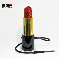 Top Vente Unique Design Premium Rouge À Lèvres Narguilé Ensemble Rose Or Rouge Narguilé Shisha Complet Grand Narguilé De Luxe