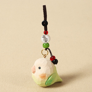 Porte-clés de voiture en bois et acier inoxydable fait main, pendentif perroquet créatif, décoration de sac à dos, cadeau personnalisé avec logo pour amis et enseignants - Product Image 1