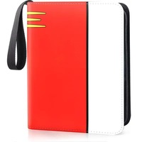 JR Classeur de cartes à collectionner personnalisable en cuir PU de qualité supérieure, album à chargement latéral sans anneaux à 9 pochettes, 900+ pochettes pour jeux TCG