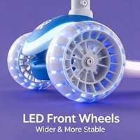Trottinette pour enfants pliable en alliage à hauteur réglable, guidon 4 vitesses, roues PU lumineuses LED pour trottinette intelligente