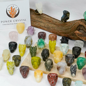 Mini vật liệu hỗn hợp pha lê khắc đầu rồng khắc pha lê thạch anh pha lê đầu rồng tác phẩm điêu khắc - Product Image 3