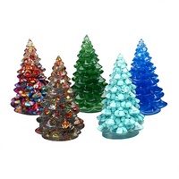Pohon Natal Mini dari Resin Sintetis Buatan China untuk Dekorasi Rumah, Hiasan Meja Natal dalam Set Dekoratif Bergaya Instagram