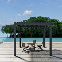 Techo de Pérgola Metálico para Terraza o Balcón, Moderno y de Lujo, con Revestimiento de Aluminio en Polvo, Impermeable, para Jardín
