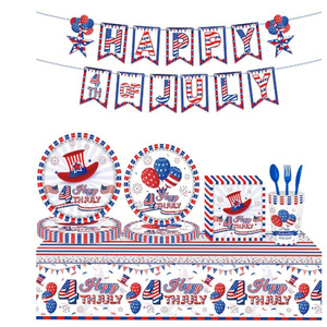 Vajilla desechable del Día DE LA Independencia Americana, plato de papel, servilletas, juego de vajilla, <span class=keywords><strong>feliz</strong></span> 4 de julio, decoración de fiesta de día independiente - Product Image 1