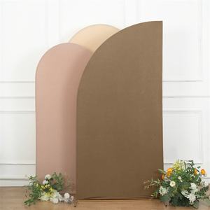 Venta al por mayor de fondo elástico de calidad superior equipado Chiara medio arco cubierta de pared Panel Spandex para decoración de Gala moderna - Product Image 1