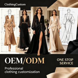 Fabricants de vêtements de haute qualité – Robe longue en satin sur mesure, col en V profond, manches transparentes, élégante, pour soirée ou tenue décontractée, service de conception - Product Image 1
