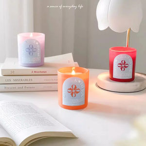 ملونة بالجملة أرجواني رمادي أزرق أحمر بلوري واضح التسامي الفراغات الصغيرة Tealight مع غطاء خشبي - Product Image 6