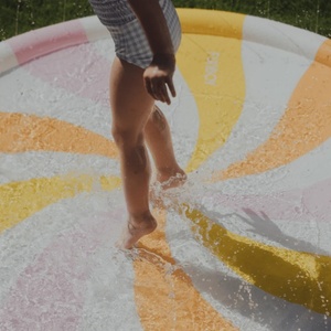 PVC <b>Inflatable</b> Round Stripe Spray Mat 163 CM Water Pad <b>for</b> Kids Summer Playing with Friends Backyard Outdoor - Product Image 6