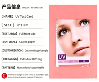 Carte de test UV personnalisée en divers matériaux, carte de capteur d'intensité UV pour le test de protection solaire contre les rayons UV