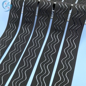 Các Nhà Sản Xuất Bán Buôn Tùy Chỉnh Jacquard Dệt Kim Màu Đen Trắng Chống Trượt Ban Nhạc Đàn Hồi Sóng Spandex/Polyester 2.5Cm Nhà Vải - Product Image 3