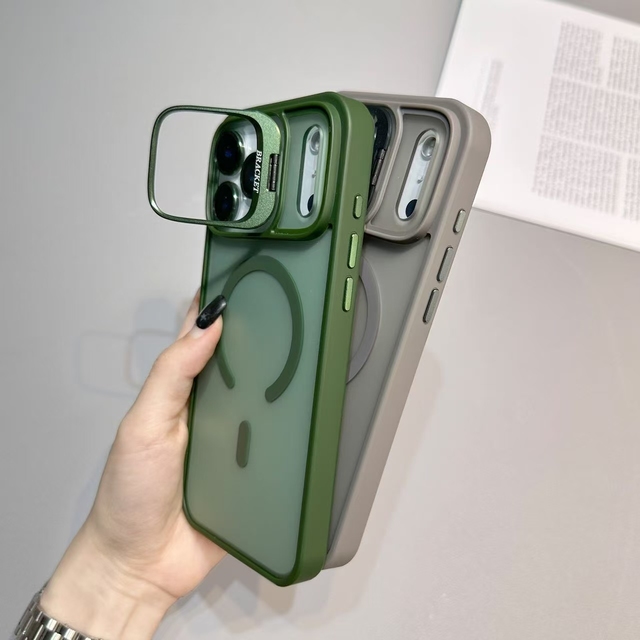 JOYPORODO B210 Wholesale Magnetic Phone Case for iPhone 17 16 15 Pro Max Shockproof Mobile Back Cover Matel Lens Frame Holder