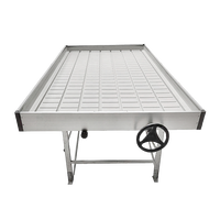 Système de culture hydroponique Table d'inondation de lit de semence de pépinière cadre en aluminium plateau de serre Bancs roulants à flux et reflux