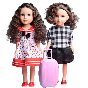 Silikon haut 18 Zoll Mädchen Spielzeug American Doll Lockiges Haar Lustige Simulation Neugeborene Baby puppe für Kinder ein Mädchen