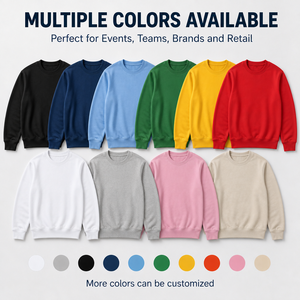 DF008 Sweat-shirt col rond 260 g/m² 100 % coton molletonné uni vierge pour impression sérigraphique personnalisée <span class=keywords><strong>Tech</strong></span> Expo Developer Summit US Local - Product Image 2