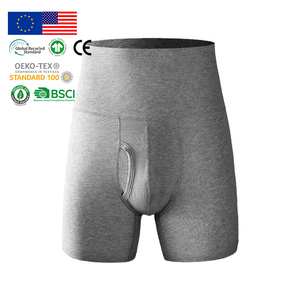 Sous-vêtements pour hommes, directement de l'usine, coton gris chiné, <span class=keywords><strong>taille</strong></span> haute, jambes longues, anti-frottement, chauds, couvrance totale, slips et boxers pour hommes - Product Image 2