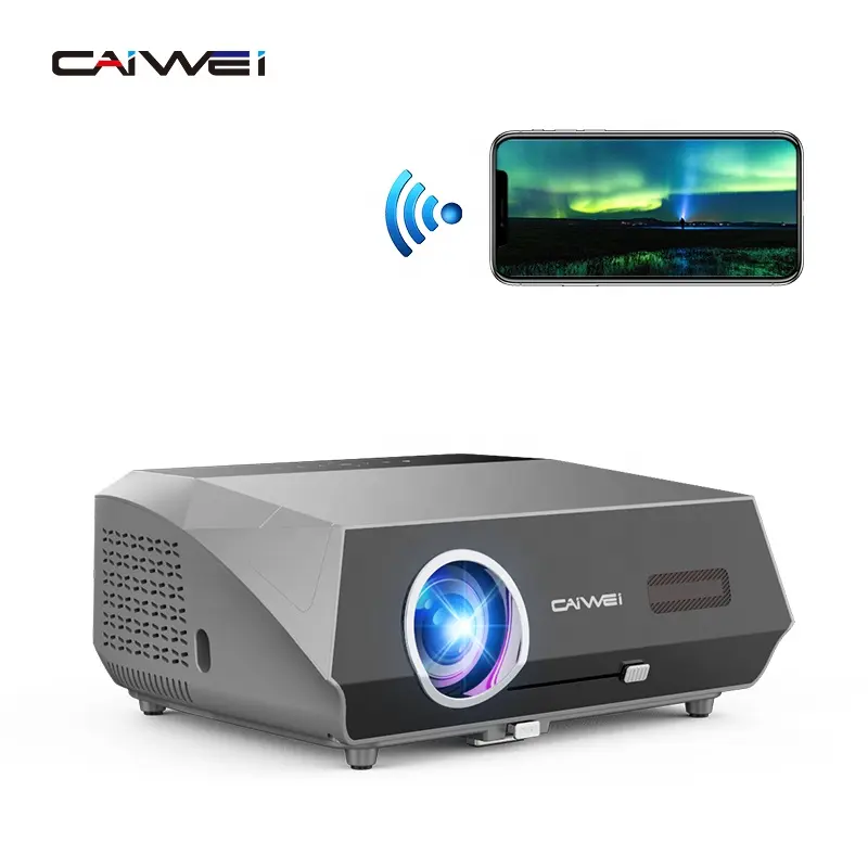 โปรเจคเตอร์ Caiwei A10Q 14300ลูเมน HD 4K 1080P โปรเจคเตอร์พกพาโฮมเธียเตอร์