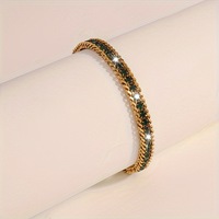 Bracelet gourmette cubaine en acier inoxydable avec zircone cubique colorée sertie en canal, fermoir mousqueton arc-en-ciel, bijou fantaisie, cadeau
