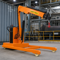 Grue mobile électrique de 2 tonnes avec mât fixe, palan de levage hydraulique de haute précision pour atelier intensif