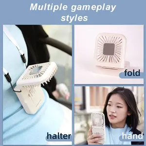 2024 NEW 5000mAh Rechargeable Desktop Halter Handheld Cold Ice Compress Fan Semiconductor Refrigeration Portable Mini Fan