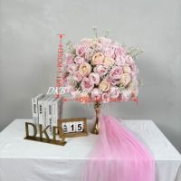 Bouquet de fleurs artificielles modernes et durables de haute qualité, hydrangeas et roses rouges en soie, décoration de centre de table de mariage
