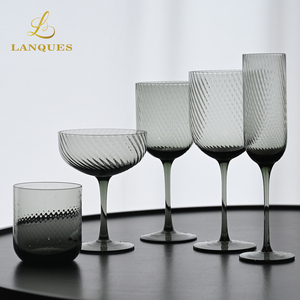Verres à vin en cristal sans plomb Lanques, design ondulé, pour <span class=keywords><strong>Chardonnay</strong></span> et Bordeaux, ensemble <span class=keywords><strong>de</strong></span> verres à vin <span class=keywords><strong>de</strong></span> conception européenne pour la maison et la restauration <span class=keywords><strong>de</strong></span> mariage - Product Image 2