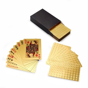 Cartes à jouer en feuille d'or 57x87mm, papier enduit imperméable, coins arrondis pour jeux de poker - Product Image 1
