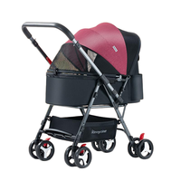 Petite poussette légère pliable à 4 roues pour animaux de compagnie pour chien chat utilisation en extérieur