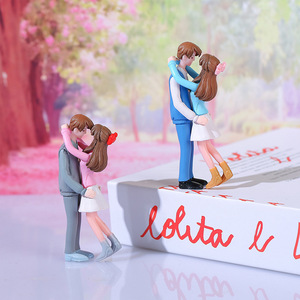 Miniature Cartoon Couple PVC Decorative Ornaments 2Pcs Cute Sweet Desktop <b>Accessories</b> For <b>Girls</b> <b>Bedroom</b> Valentine'S Day - Product Image 1