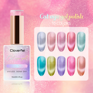 ยาทาเล็บเจลแม่เหล็ก UV LED คุณภาพสูง OEM ขนาด 15 มล. แบบตาแมว  ลอกออกได้  พร้อมกลิตเตอร์สำหรับตกแต่งเล็บ - Product Image 1