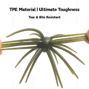 Leurre souple en TPE en forme d'ormeau, appât flottant résistant aux déchirures, leurre de pêche en plastique souple en forme d'araignée pour achigan et truite - Product Image 5