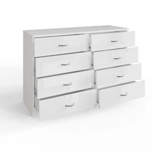 ホワイトグロス8段チェスト寝室収納キャビネットOEM ODM - Product Image 4