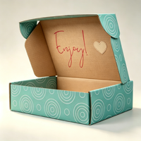 Boîtes d'emballage auto-érectables en carton ondulé imperméable personnalisées, avec gaufrage à paillettes, pelliculage mat, boîtes d'expédition