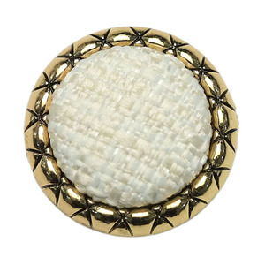 Mosen vải hoa hợp kim nút, ít phong cách retro màu đen và trắng, hai mặt ni áo trang trí - Product Image 1