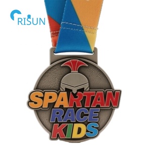 Venta al por mayor personalizado 3D esmalte personalizado carrera correr maratón espartano medalla <span class=keywords><strong>Spartan</strong></span> carrera niños finisher medallas - Product Image 3