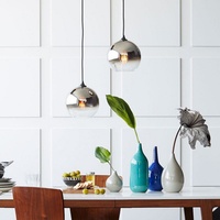 Lámpara Colgante LED Nórdica Moderna y Sencilla con Bola de Cristal Dorada, Altura Ajustable, Luz Blanca Cálida, Ideal para Dormitorios y Restaurantes, Personalizable