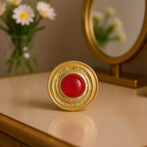 Boucles d'oreilles Erke Tipaki plaquées or avec serti en corail, style vintage, bijoux de mode unisexe - Product Image 2