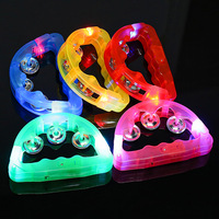 Led Light up Musical Wedding Tambourine Led Rattle 7 Colors Handheld Percussion Instrument Nightclub Supplies for Party Gifts