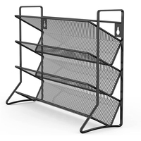 Étagère à épices magnétique à trois niveaux, gain de place, noir et blanc, étagère magnétique pour réfrigérateur, support de rangement pour réfrigérateur