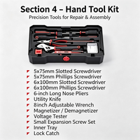 Ensemble d'outils de réparation XTXS en acier inoxydable avec boîte à outils coulissante à quatre niveaux, étui rigide, douilles, clés et embouts pour la réparation domestique et industrielle