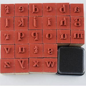 Jeu de tampons encreurs en caoutchouc et bois pour enfants, 26 pièces, différents formats disponibles - Product Image 3